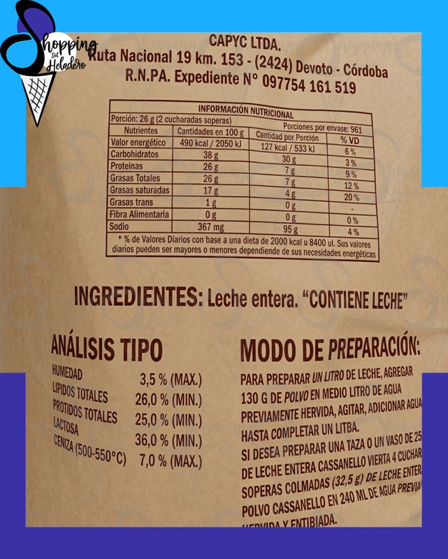 LECHE ENTERA EN POLVO — foto 2