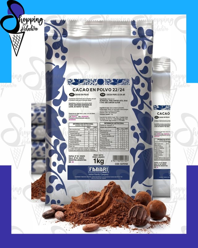 CACAO FABBRI EN POLVO 22/24