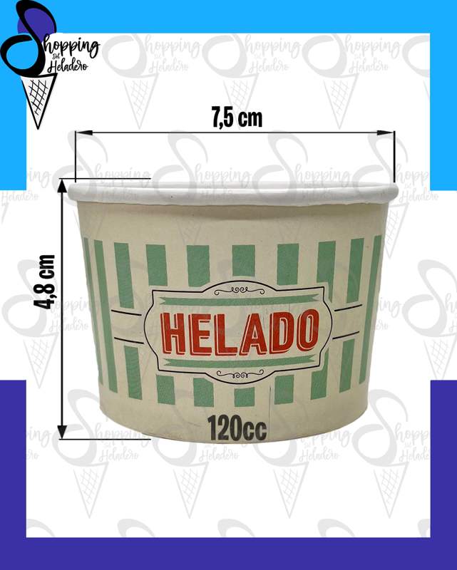 TACITA POLIPAPEL PARA HELADOS 120cc — foto 3