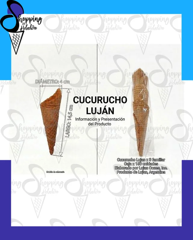 CUCURUCHO LUJAN FAMILIAR CHICO chico env. x 3 caja x 150 uni.