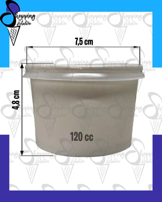 TACITA POLIPAPEL PARA HELADOS 120cc