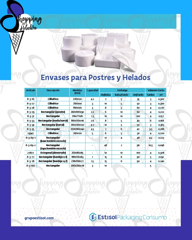 Termico Postre Rectangular Isopor Estisol — foto 6