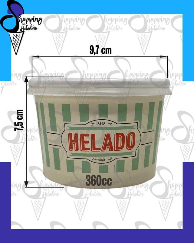 TACITA POLIPAPEL PARA HELADOS 360cc