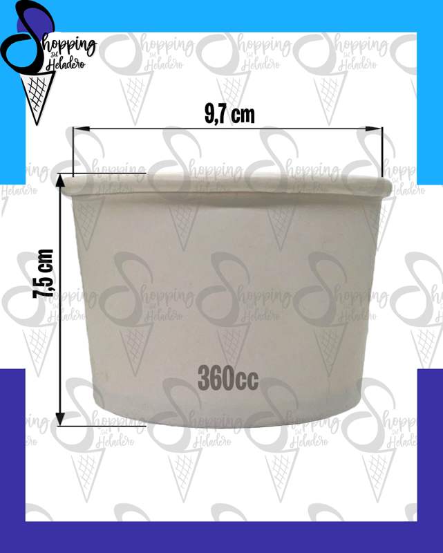 TACITA POLIPAPEL PARA HELADOS 360cc — foto 4