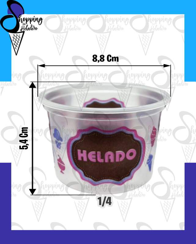 TACITA PLASTICA HELADO 250cc